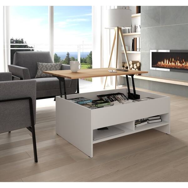 Bestar Small Space 37inch LiftTop Storage Coffee Table Bed Bath