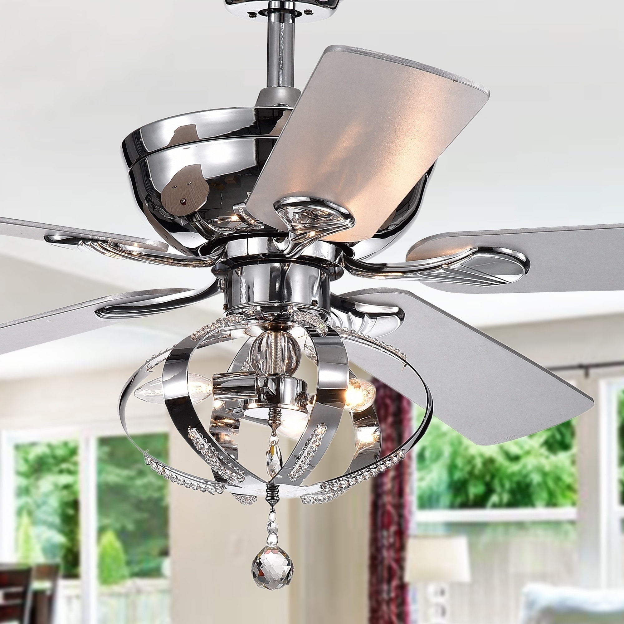 Warehouse of Tiffany Tatiana 52-inch Lighted Ceiling Fan Royal Chandelier