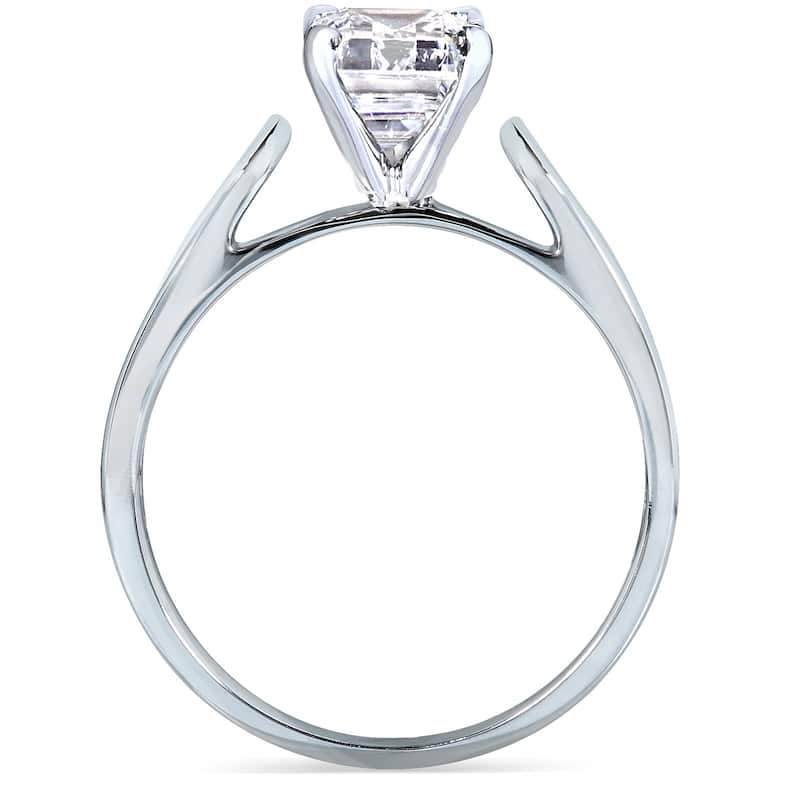 Annello by Kobelli 14k White Gold 1 Carat Emerald Cut Moissanite Engagement Ring (GH/VS)