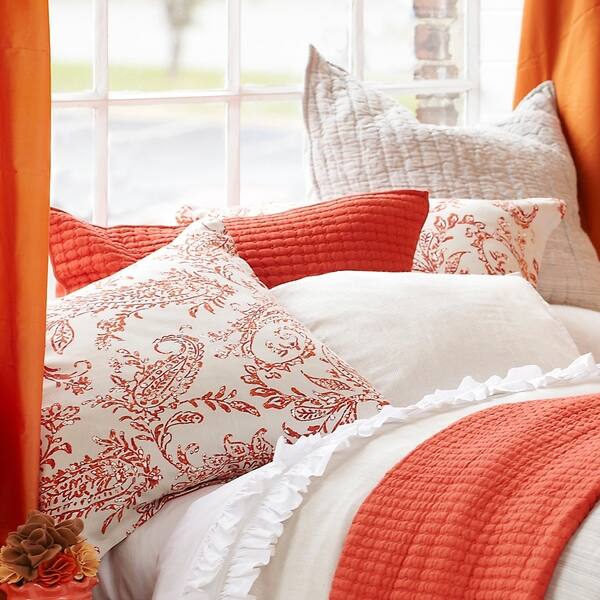 Shop Sierra Orange Paisley Duvet Cover Set On Sale Free
