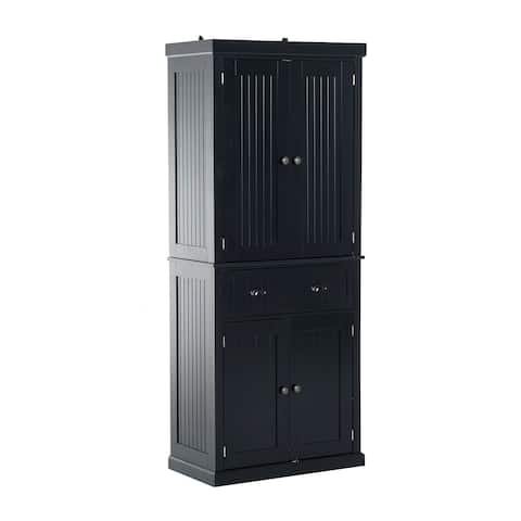 Kitchen Pantry Storage Online At Our Best Homcom Tall 72 Traditional Colonial Style Standing Kitchen Pantry Cupboard Cabinet Black