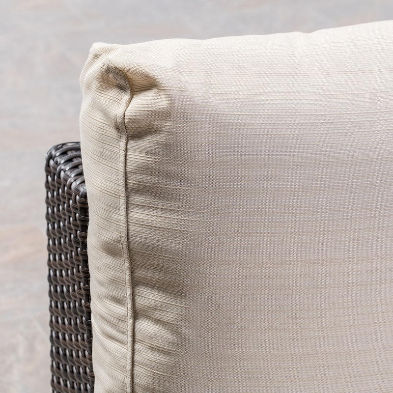 Santa Rosa Outdoor 6 Seater Wicker Sectional with Aluminum Frame by Christopher Knight Home