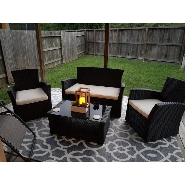 shop 4-piece outdoor patio furniture sets wicker outdoor furniture