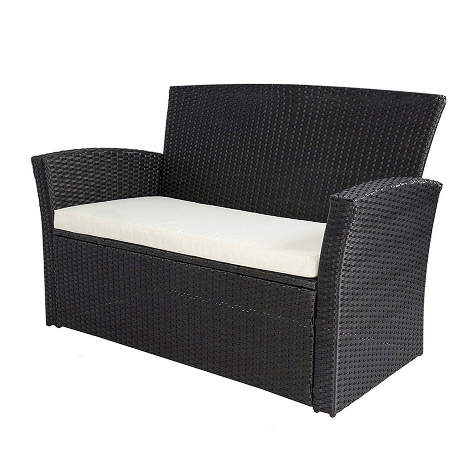 Shop Black Friday Deals On 4 Piece Outdoor Patio Furniture Sets Wicker Outdoor Furniture Rattan Conversation Sofa Set Front Porch Sectional Set Black Overstock 22207344