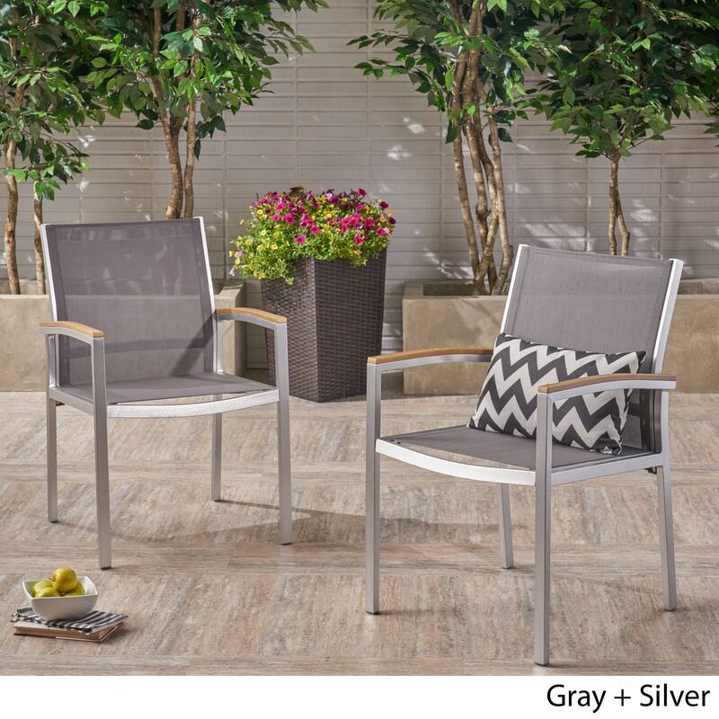 Luton Outdoor Wicker Dining Chair with Aluminum Frame (Set of 2) by Christopher Knight Home