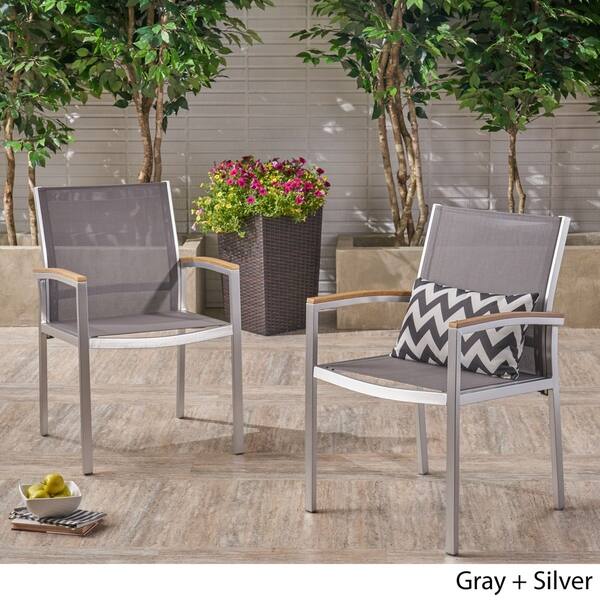 Shop Luton Outdoor Wicker Dining Chair With Aluminum Frame Set Of 2 By Christopher Knight Home Overstock 22207374