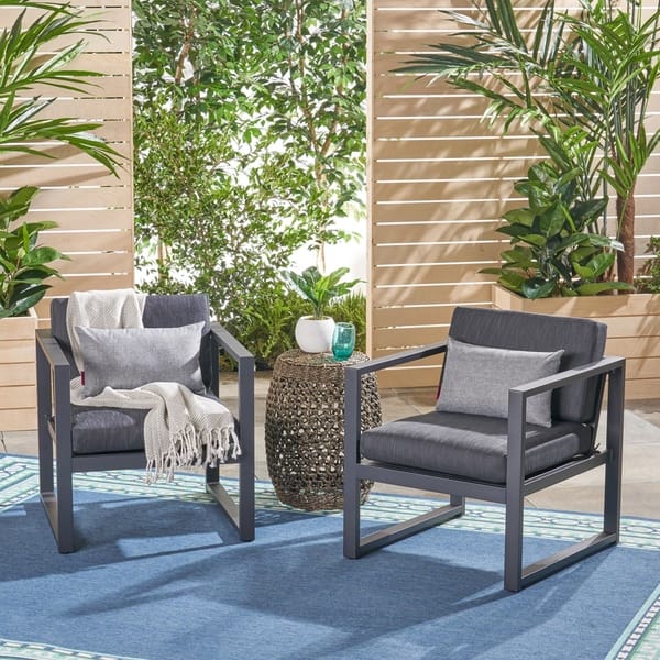 Shop Black Friday Deals On Navan Outdoor Aluminum Club Chairs Set Of 2 By Christopher Knight Home Overstock 22207843