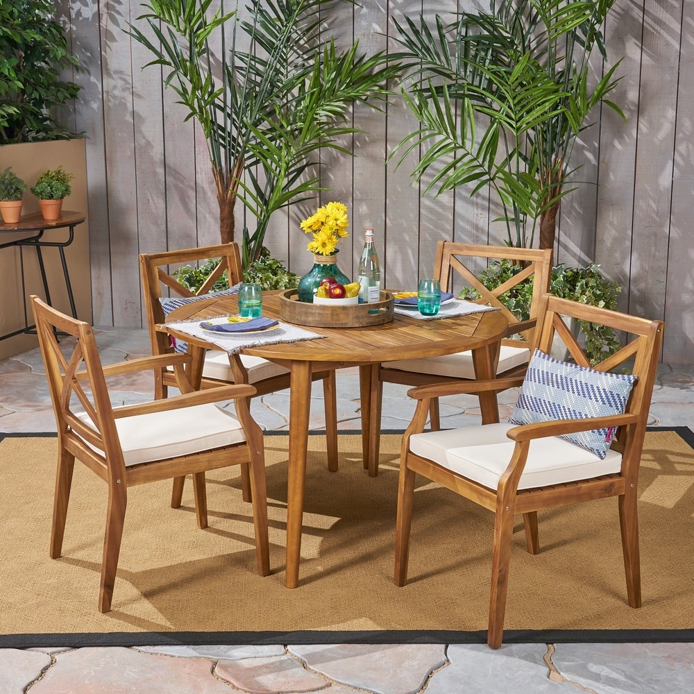 cream garden dining set