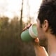preview thumbnail 2 of 1, BergHOFF Leo 11.2oz Porcelain Travel Mug, Green