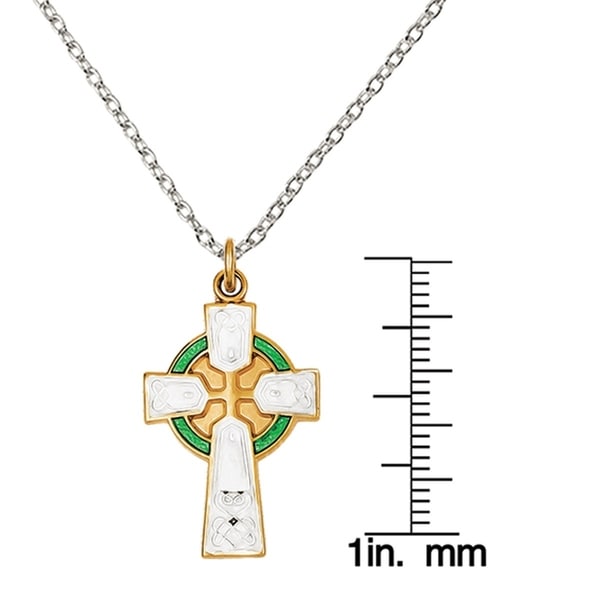 Jewels Obsession Silver Cross Necklace Rhodium-plated 925 Silver Passion Cross Pendant with 18 Necklace
