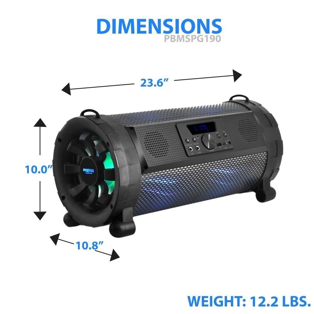 Street Blaster Bluetooth Wireless Stereo Speaker w// Built-in LED Lights