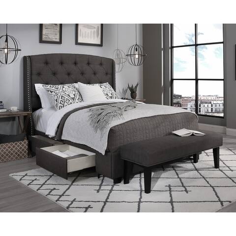 Republic Design House Steel-Core Peyton Storage Bed with Bench
