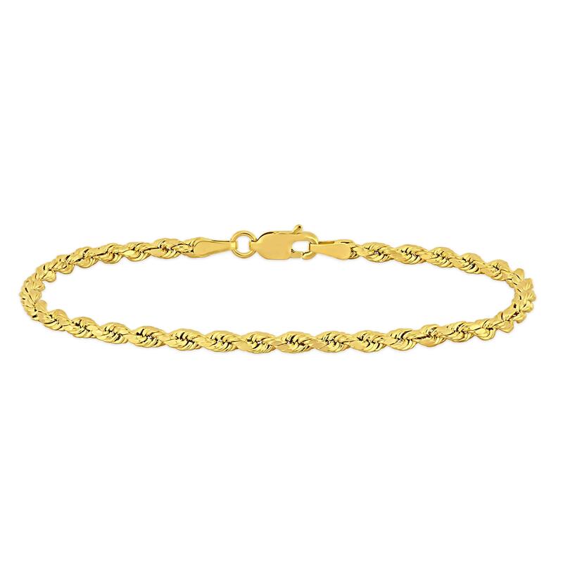 Miadora 10k Yellow Gold 7.25 Inch Rope Chain Bracelet