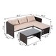 Outsunny 3 Piece Outdoor Rattan Wicker Patio Sofa and Chaise Lounge Set - Thumbnail 6