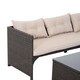 Outsunny 3 Piece Outdoor Rattan Wicker Patio Sofa and Chaise Lounge Set - Thumbnail 3