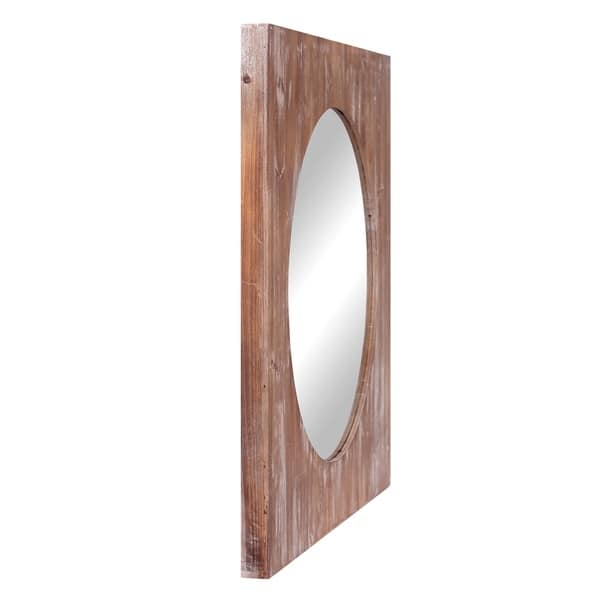 Round Distressed Brown Reclaimed Wood 36 Inch Wall Mirror Distressed Brown Reclaimed Wood 36 Inch