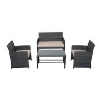 Havenside Home Stillwater 4-piece Cushioned Outdoor Rattan Wicker Chair and Loveseat Furniture Set