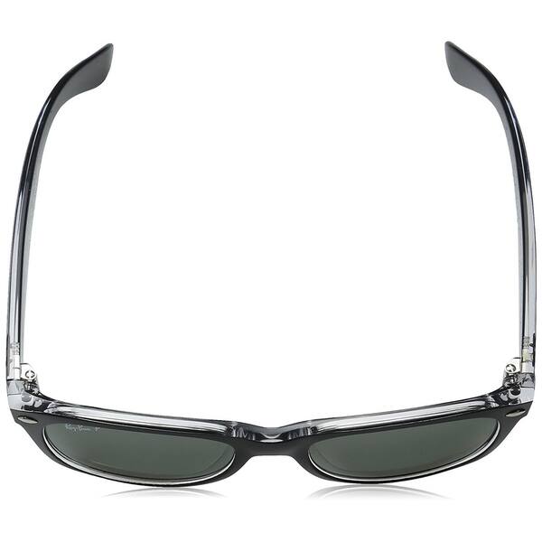 Ray Ban Rb2132 New Wayfarer Black Transparent Frame Polarized Green 55mm Lens Sunglasses Overstock