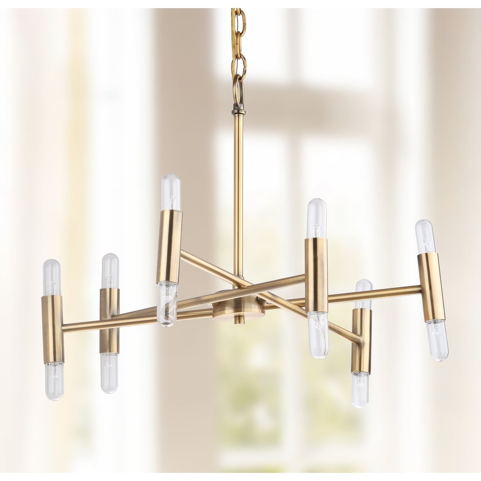 Safavieh Lighting Gale Adjustable 12-light LED Gold Chandelier - Chandeliers For Bedrooms by Overstock.com