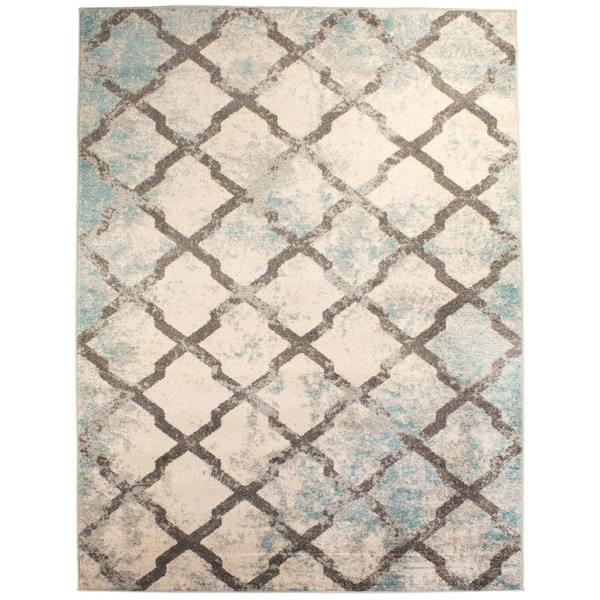 Mohali Vintage Distressed Area Rug in Ivory, 5' 2" x 7' 6" - 5'2 x 7'6