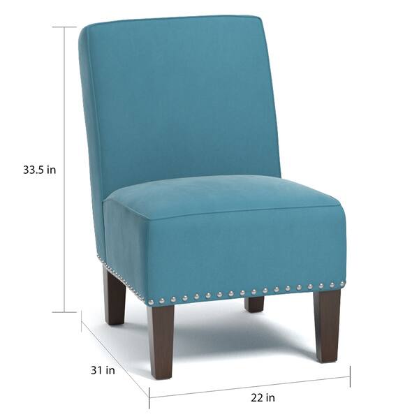 Shop Copper Grove Couvin Armless Chairs In Turquoise Blue Velvet