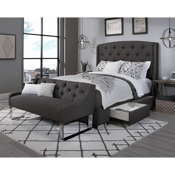 Shop Republic Design House Steel Core Peyton Storage Bed With Sofa Bench Overstock 22250504