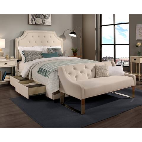 Republic Design House Audrey Ivory Storage Bed with Sofa Bench