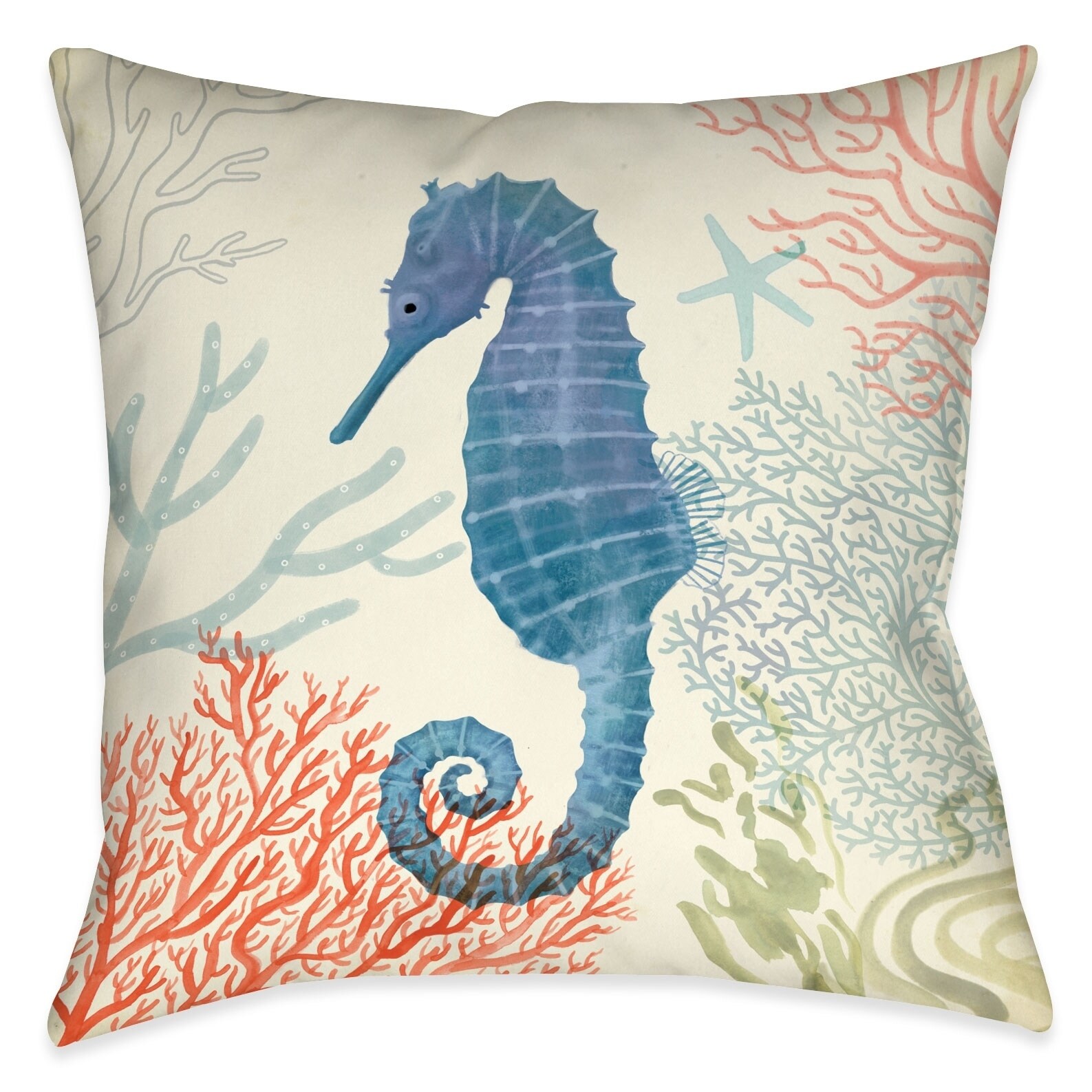 2pcs throws and pillows seahorse marine sealife ocean cushion cover 