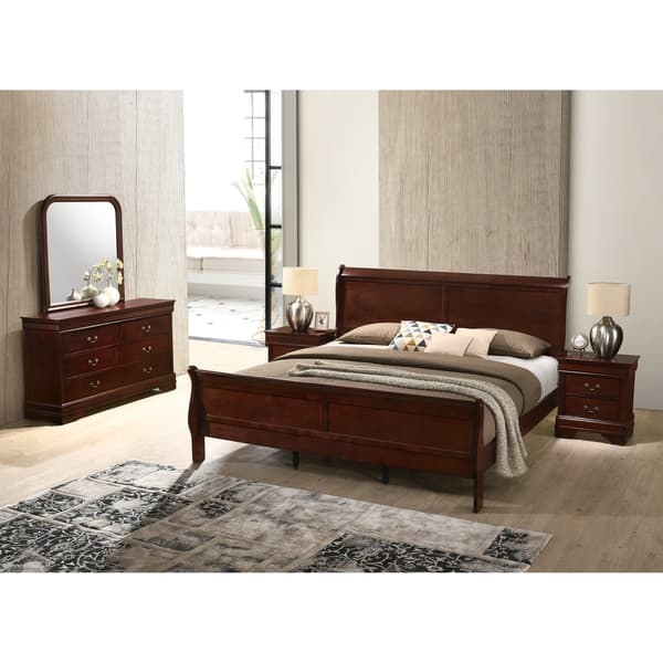 Shop Isola Louis Philippe Style Sleigh Bedroom Set Bed Dresser