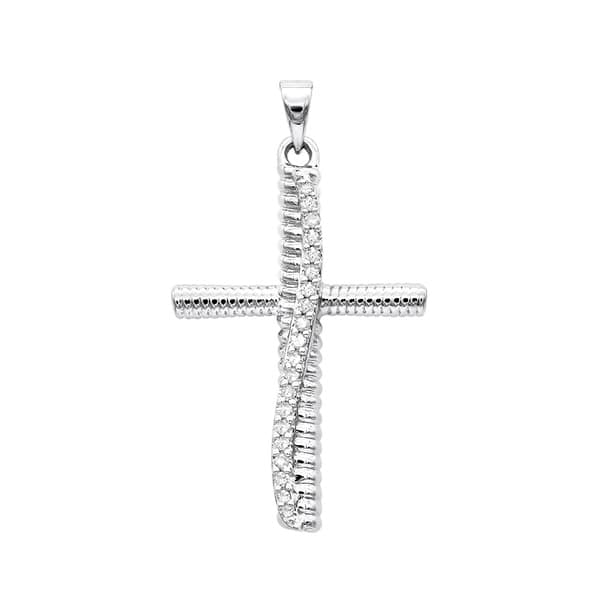0.15CTW ROUND DIAMOND LADIES CROSS PENDANT 0.15CTW ROUND DIAMOND LADIES CROSS PENDANT