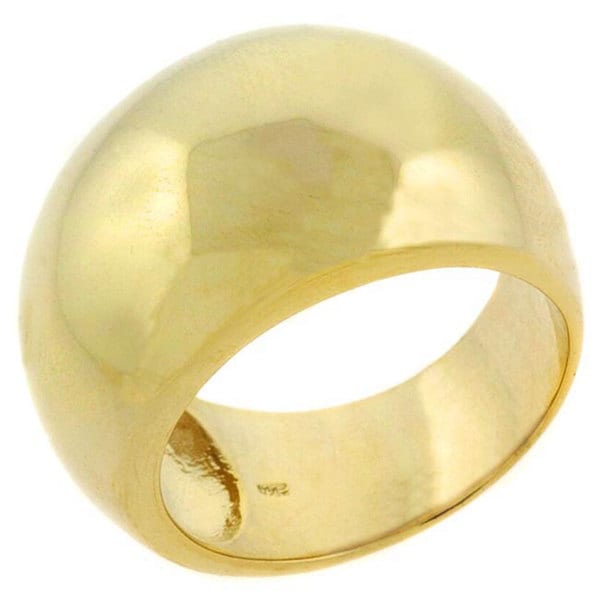 Mondevio 18k Gold over Sterling Silver Cast Dome Ring