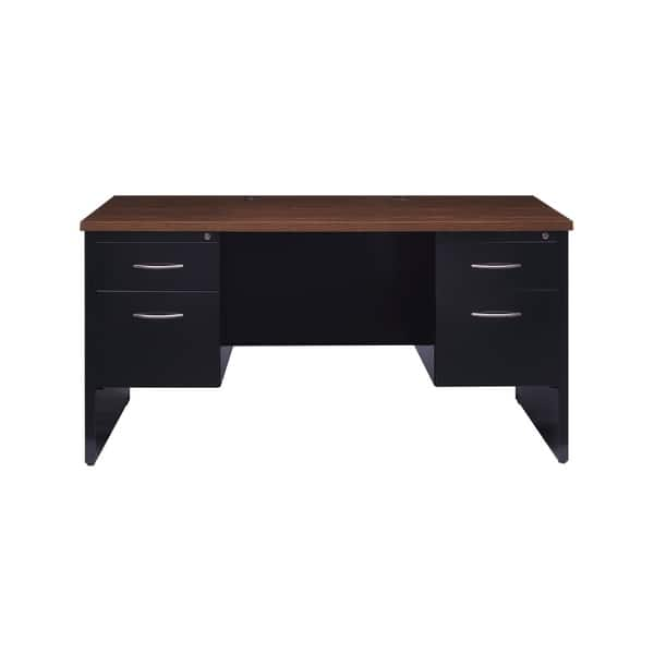 Shop Executive Modular 30 X 60 Double Pedestal Office Desk Black