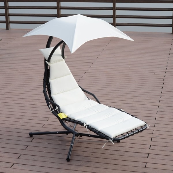 hanging chaise lounge chair with canopy