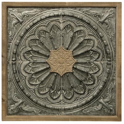 Floral Wood and Metal Wall Décor