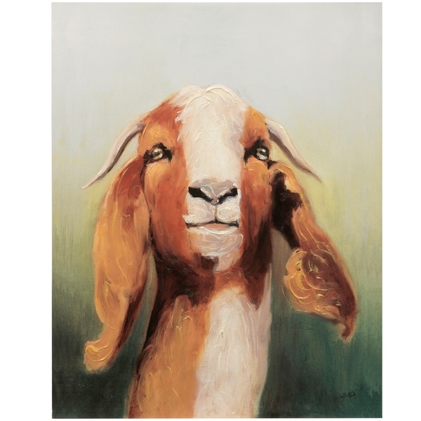 Handpainted Goat Headshot Canvas Print Wall Art - Overstock - 22251605