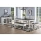 preview thumbnail 4 of 4, Jillian Farmhouse Two-Tone 80-Inch Dining Table by Greyson Living - Two Tone Soft White and Dark Oak