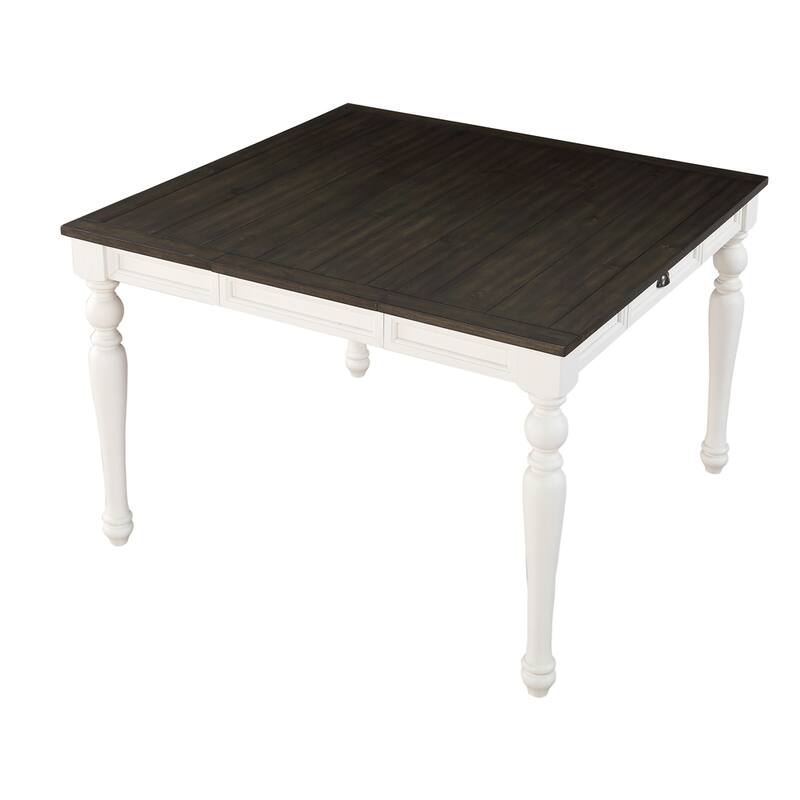 Steve Silver Jillian Farmhouse Two-Tone Counter Table - Two tone soft white and dark Oak