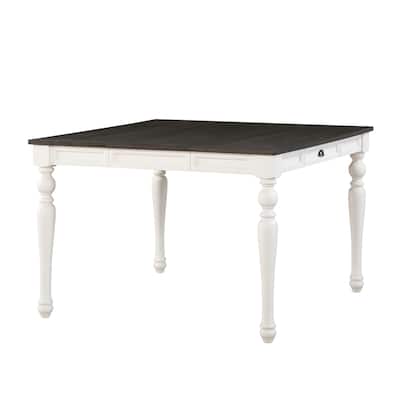 Steve Silver Jillian Farmhouse Two-Tone Counter Table - Two tone soft white and dark Oak