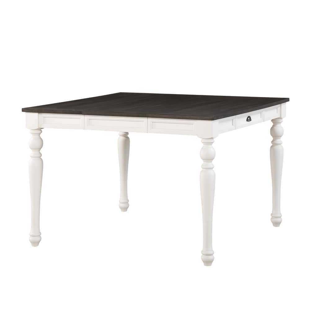 Steve Silver Jillian Farmhouse Two-Tone Counter Table - Two tone soft white and dark Oak