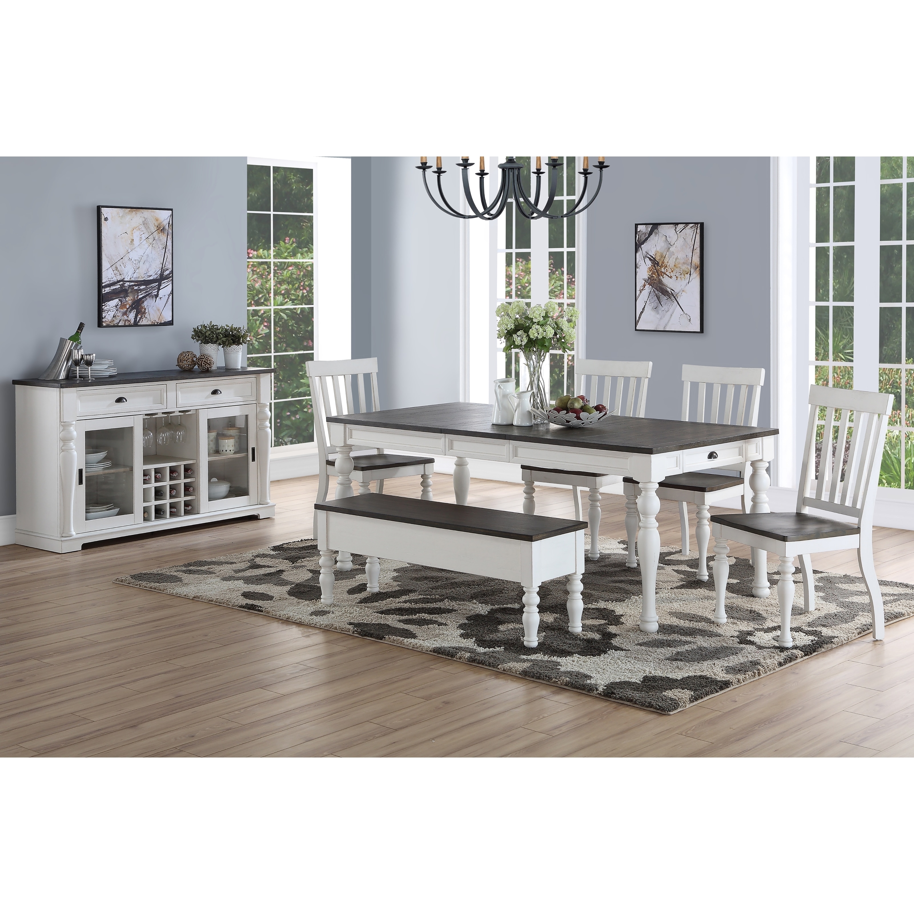 Greyson Living Jillian Farmhouse Two-tone 7 Piece Dining Set