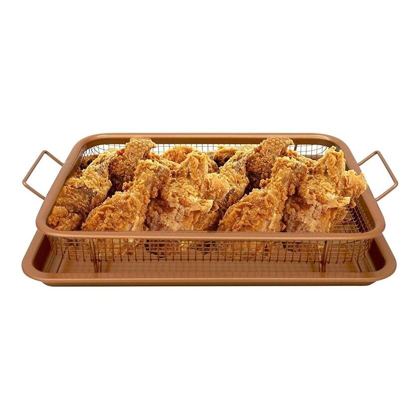 Oven Mesh Baking Tray With Basket Durable Titanium Construction