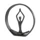 preview thumbnail 2 of 1, Danya B. Circle Iron Sculpture with Figurine in Yoga Pose