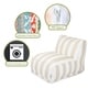 preview thumbnail 8 of 6, Majestic Home Goods Indoor Outdoor Vertical Stripe Bean Bag Chair Lounger 36 in L x 27 in W x 24 in H