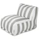 preview thumbnail 1 of 6, Majestic Home Goods Indoor Outdoor Vertical Stripe Bean Bag Chair Lounger 36 in L x 27 in W x 24 in H Gray/Off White