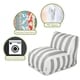 preview thumbnail 2 of 6, Majestic Home Goods Indoor Outdoor Vertical Stripe Bean Bag Chair Lounger 36 in L x 27 in W x 24 in H