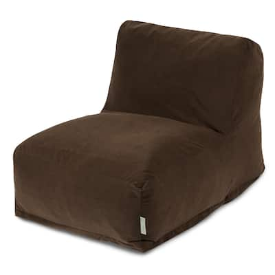 Majestic Home Goods Chocolate Velvet Bean Bag Lounger Chair