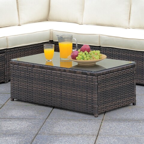Furniture of America Fene Contemporary Brown 35-inch Outdoor Coffee Table