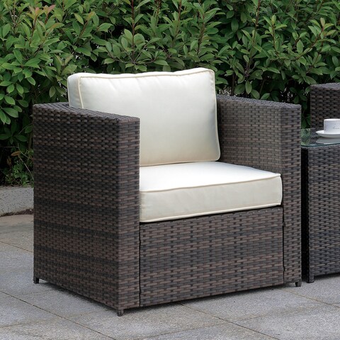 Furniture of America Fene Contemporary Brown Outdoor Armchair
