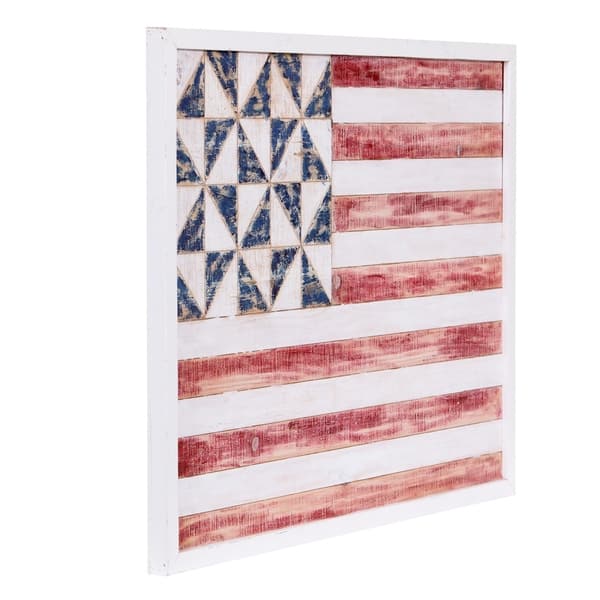 Shop Patton Wall Decor Geometric American Flag Wood Wall Art Red