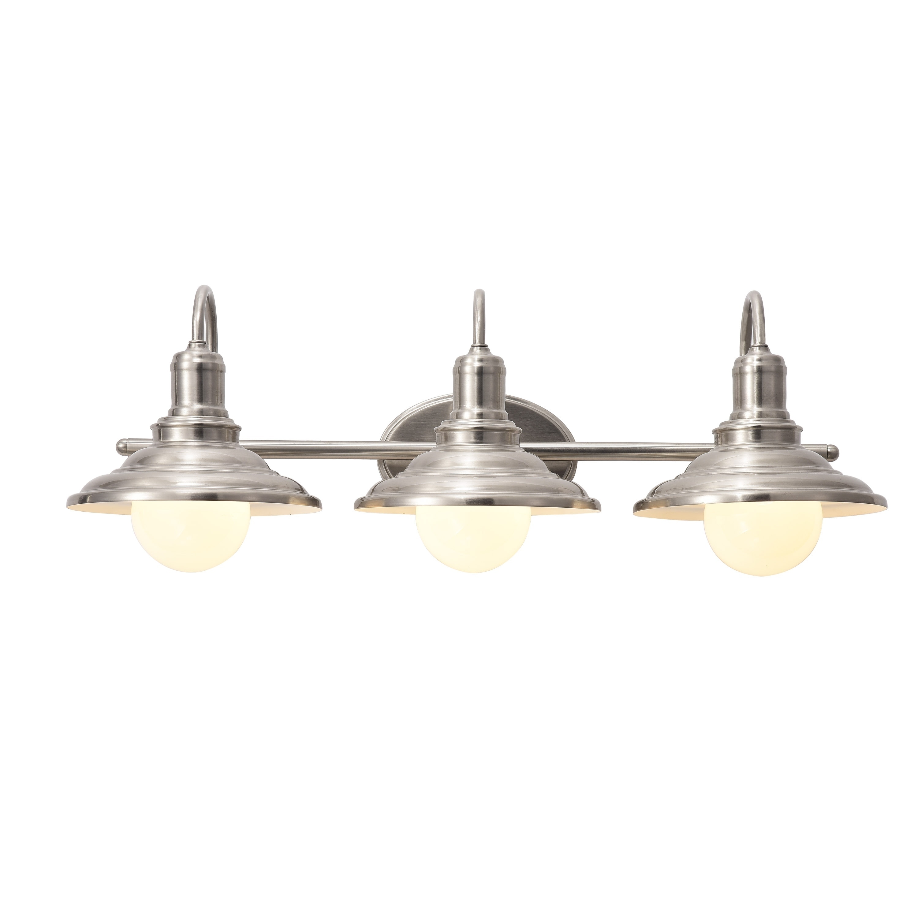 Shop Visalia 3 Light Farmhouse Satin Nickel Finish Vanity Free